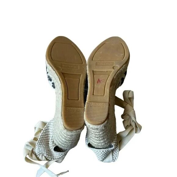 Margaux Espadrille Pique Animal Print Wedge Sandal Leopard Lace Up SZ 9 - Picture 9 of 15